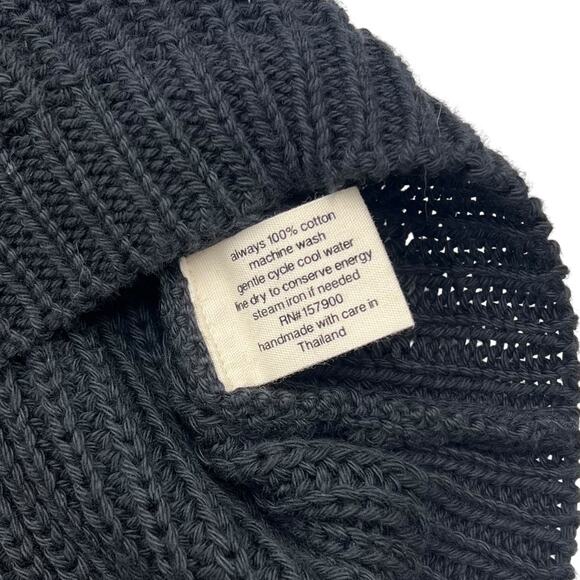 Honest Cotton Womens Black Handknit Heavyweight Oversized Sweater One Size - Picture 6 of 10